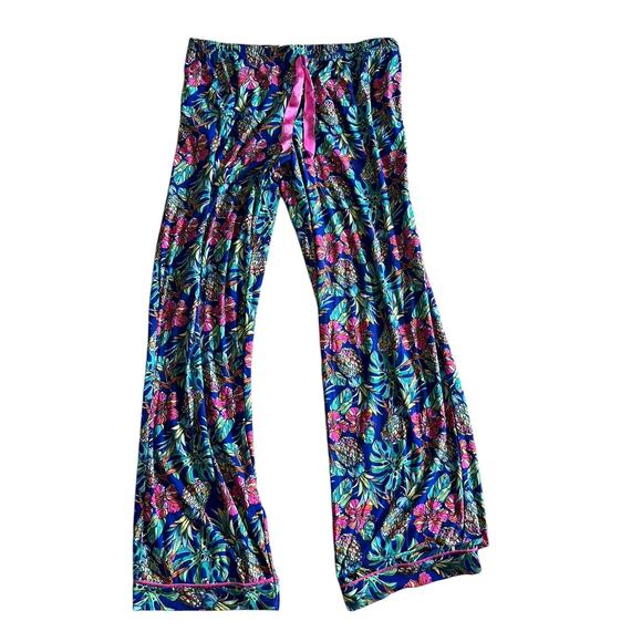 5 More Minutes Womens Large Tropical Pineapple Supersoft Pajama Set - Picture 4 of 5